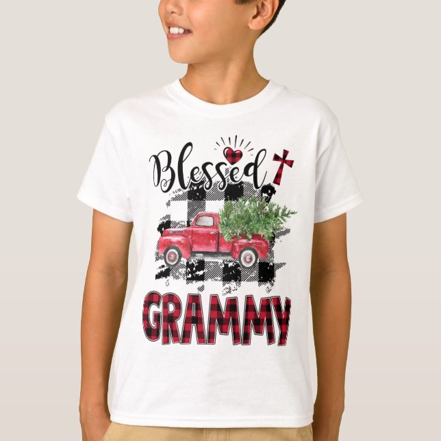 Camiseta Benditos Navidades Grammy Red-plaid (Anverso)