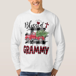 Camiseta Benditos Navidades Grammy Red-plaid