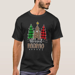 Camiseta Benditos Navidades Momo Leopard Pine Tree Red Plai
