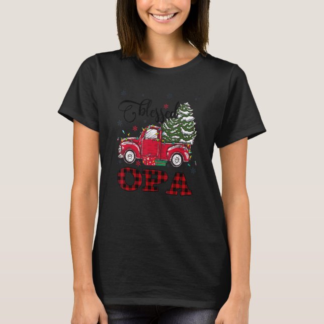 Camiseta Benditos Navidades Opa Familia Luces Camión Rojo T (Anverso)