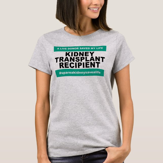 Camiseta Beneficiario del trasplante del riñón - mujeres (Anverso)
