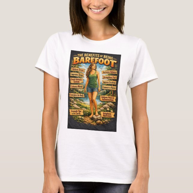 Camiseta Beneficios de estar descalzo (Anverso)