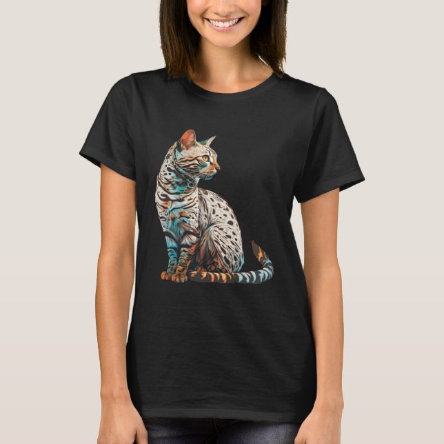Camiseta Bengal Cat Breed Colorful Mom Lady (Anverso)