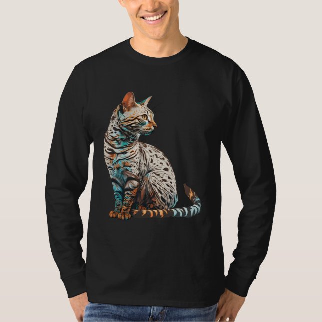 Camiseta Bengal Cat Breed Colorful Mom Lady (Anverso)
