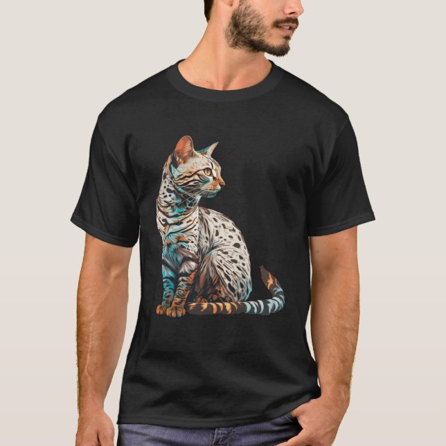 Camiseta Bengal Cat Breed Colorful Mom Lady (Anverso)