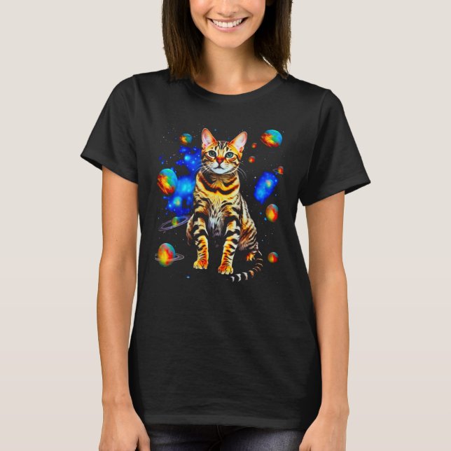 Camiseta Bengal Cat in Space (Anverso)