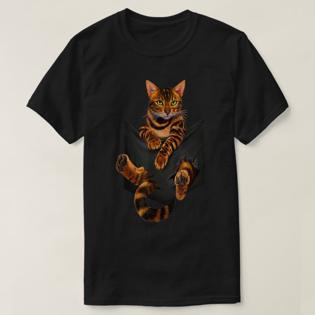 Camiseta Bengal cat pocket ripper pocket Bengal lover gift  (Diseño del anverso)
