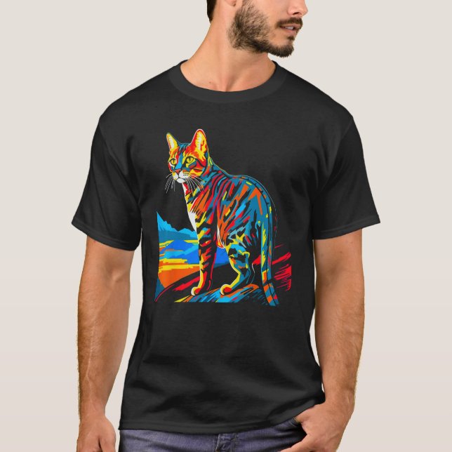 Camiseta Bengal Cat Pop Art (Anverso)