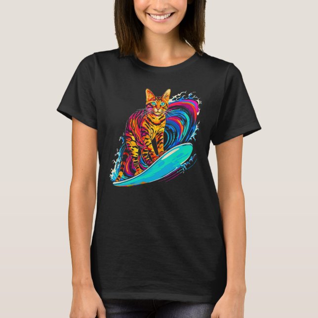 Camiseta Bengal Cat Surfer (Anverso)