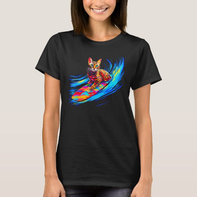Camiseta Bengal Cat Surfing (Anverso)