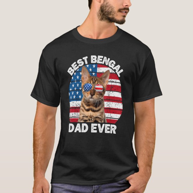 Camiseta Bengal Dad 4 De Julio Bengala Cat Dueño De Kitty K (Anverso)