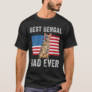 Camiseta Bengal Dad American Flag Bengal Cat Lover Dueño Ki