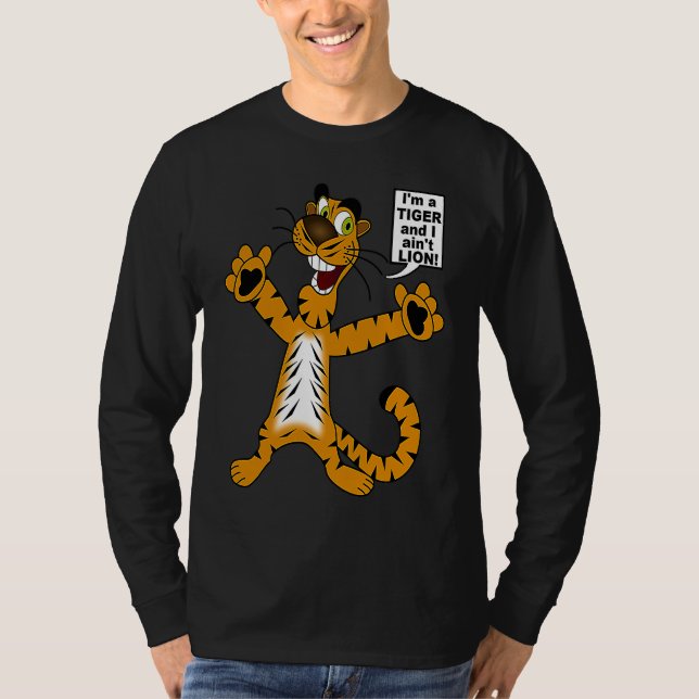 Camiseta Bengal Tiger ain't Lion Pun  Metaphor for Kids to  (Anverso)
