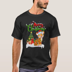 Camiseta Bengal Tiger Lover Xmas Lighting Bengal Tiger Chri
