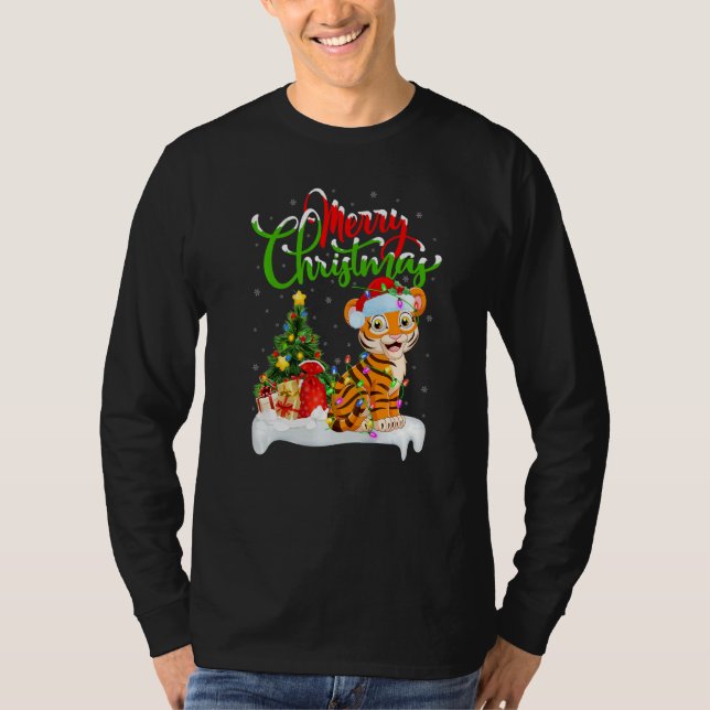Camiseta Bengal Tiger  Xmas Decorations Bengal Tiger Christ (Anverso)