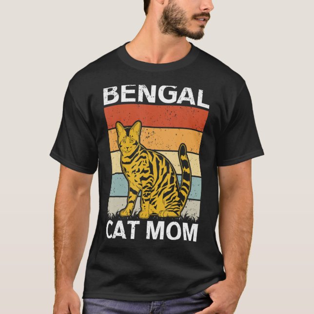 Camiseta Bengala, propietaria de gato, gato y mamá (Anverso)