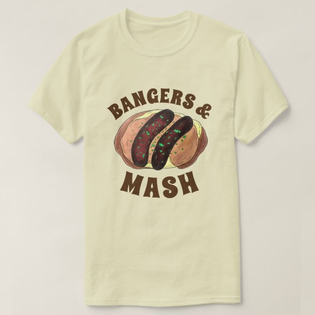 Camiseta Bengalíes y puré papas de comida británica (Diseño del anverso)