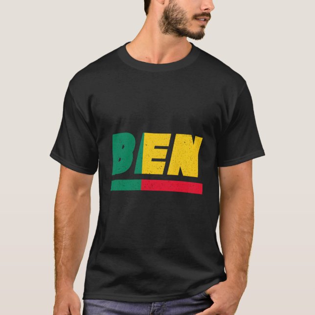 Camiseta Benín Ben Beninés con bandera (Anverso)