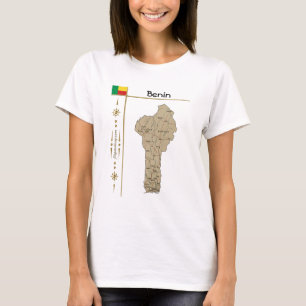 Camiseta Benin Mapa + Bandera + Título