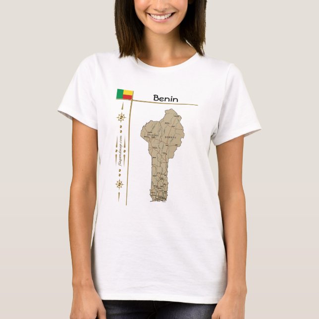 Camiseta Benin Mapa + Bandera + Título (Anverso)