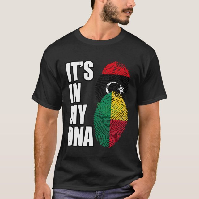 Camiseta Benín Y Libia Mezclan La Bandera Del Patrimonio De (Anverso)
