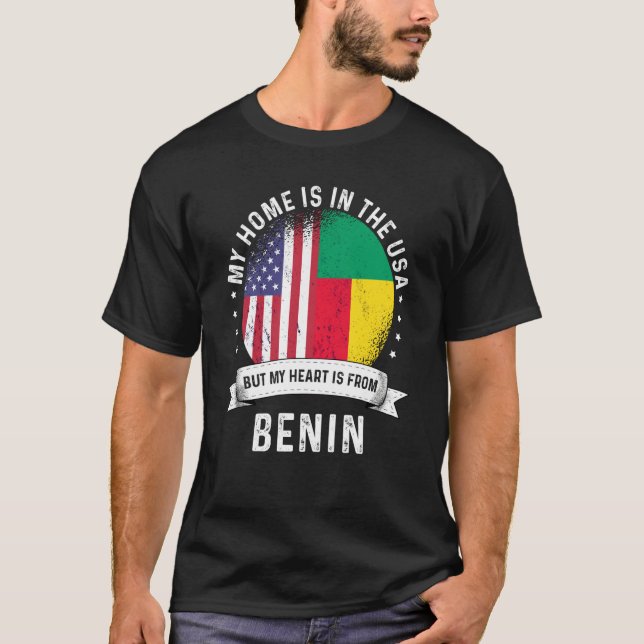 Camiseta Beninese American Patriot Grown Proud Home USA Fla (Anverso)