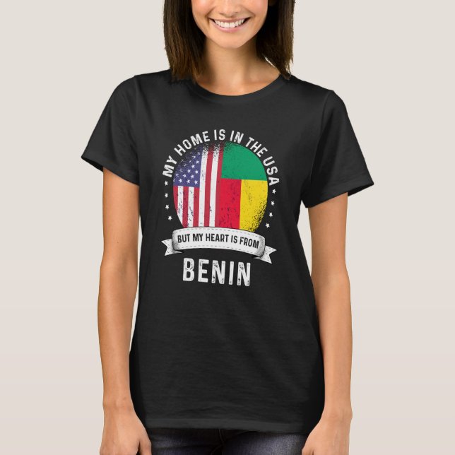 Camiseta Beninese American Patriot Grown Proud Home USA Fla (Anverso)