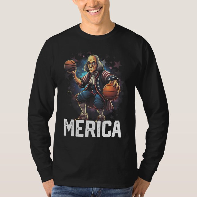 Camiseta Benjamin Ben Franklin, EE. UU. 4 de julio Divertid (Anverso)