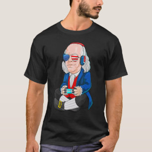 Camiseta Benjamin Ben Franklin Gamer 4 De Julio Estadounide