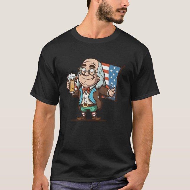 Camiseta Benjamin Franklin Bebe 4 De Julio Americ (Anverso)