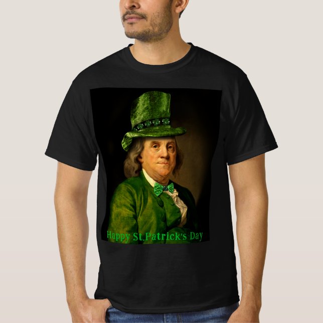 Camiseta Benjamin Franklin Clover St Patrick's Day (Anverso)