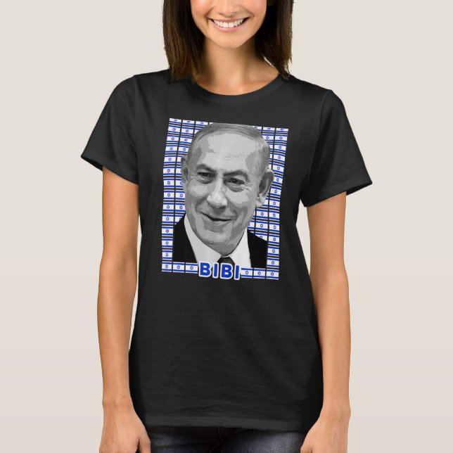 Camiseta Benjamin Netanyahu Bandera retrato del Primer Mini (Anverso)