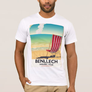 Camiseta Benllech, poster de Viajes Vintage de Anglesey Wal