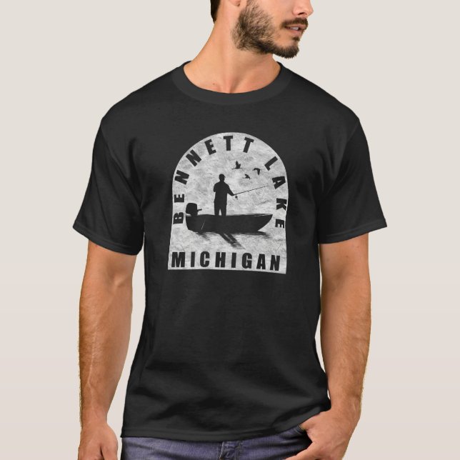 Camiseta Bennett Lake Fishing Michigan (Anverso)
