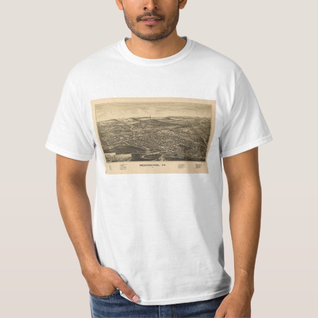 Camiseta Bennington, VT Vintage Map (Anverso)