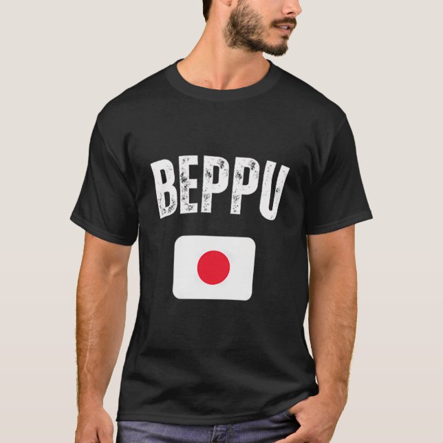 Camiseta Beppu Japón Bandera Recorrido japonés (Anverso)