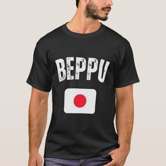 Camiseta Beppu Japón Bandera Recorrido japonés (Anverso)