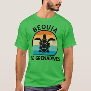 Camiseta Bequia La puesta de sol retro de las Granadinas co