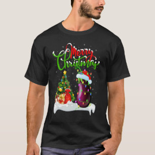 Camiseta Berenjena Adornos de Navidad Santa Berenjena Navid