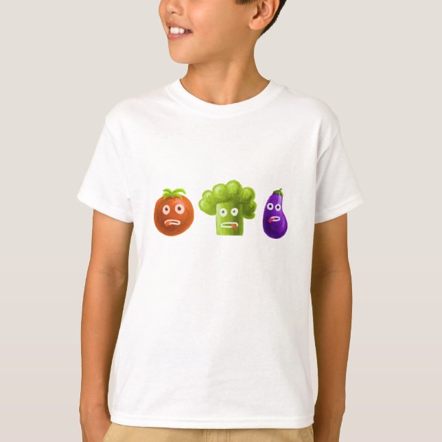 Camiseta Berenjena divertida del tomate del bróculi de las (Anverso)