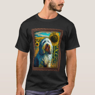 Camiseta Bergamasco Pastor Pintando Flor De Girasol Mamá