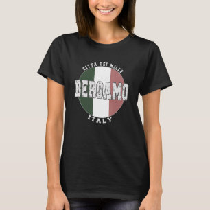 Camiseta Bérgamo Italia, bandera italiana vintage