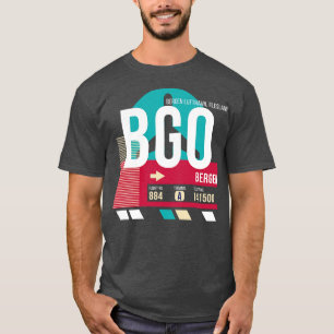 Camiseta Bergen Noruega BGO Código del aeropuerto Etiqueta 