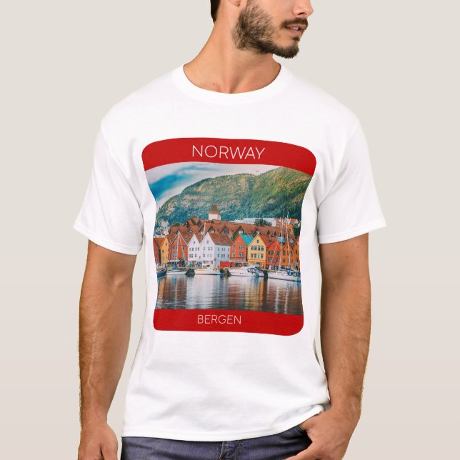 Camiseta Bergen, Norway Travel T-Shirt (Anverso)