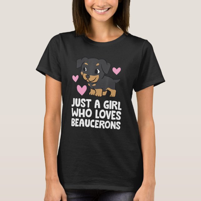 Camiseta Berger De Beauce Perro Chica Sólo Un Chica Que Ama (Anverso)