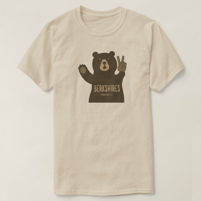 Camiseta Berkshires Massachusetts Peace Bear (Diseño del anverso)