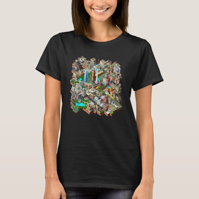 Camiseta Berlin 90s Retro Video Game City Building Map Game (Anverso)