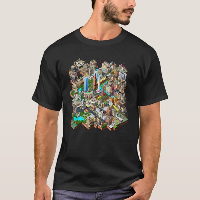 Camiseta Berlin 90s Retro Video Game City Building Map Game (Anverso)