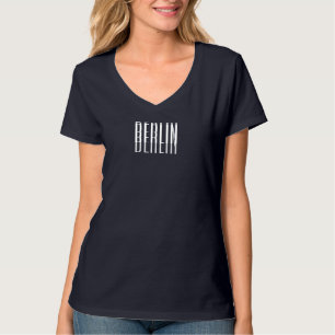Camiseta Berlín Alemania Moderna Tipografía Mínima de Viaje