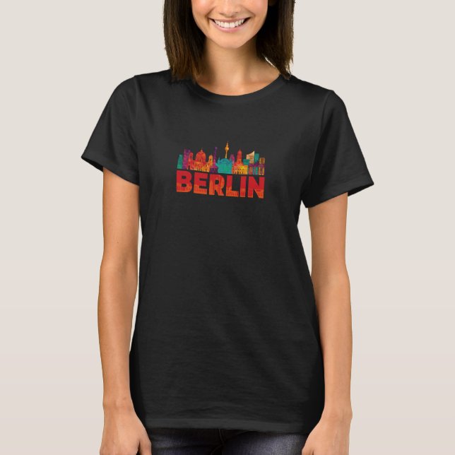 Camiseta Berlín con lugares de interés colorido Berlín (Anverso)